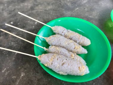 Close up of the telor gulung, Indonesian food 