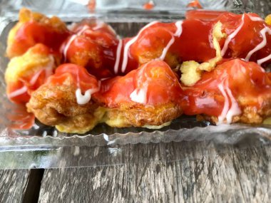 Close up of the telor gulung Indonesian food 