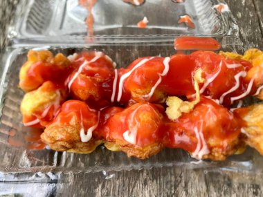 Close up of the telor gulung Indonesian food 