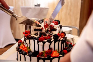 cutting a cake sweets, cake and cookies