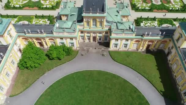 Drone Shots Baroque Royal Palace Garden Warsaw Former Royal Palace — Stock Video
