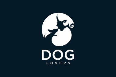 Köpek sever logosu tasarım vektör şablonu, köpek simgesi