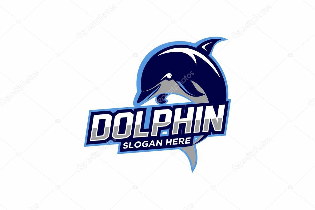 Dolphin logo mascot vector illustration