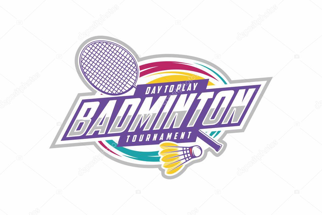 Badminton Logo Design Vector. Badminton championship icon
