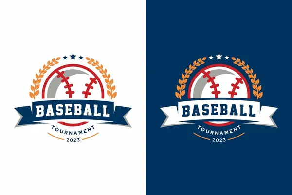 Logo Emblème Badge Sportif Baseball — Image vectorielle