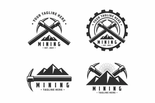 Stock vector Mining industry logo design template