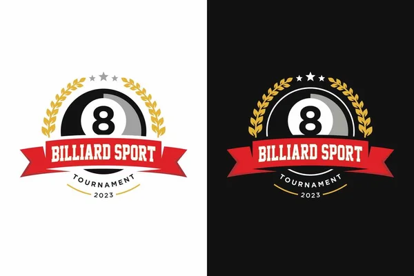 Billiards Logo Icon Design Sports Badge Template Vector Illustration — Stock Vector
