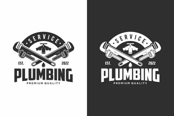 stock vector Vintage plumbing and heating logo template - vector