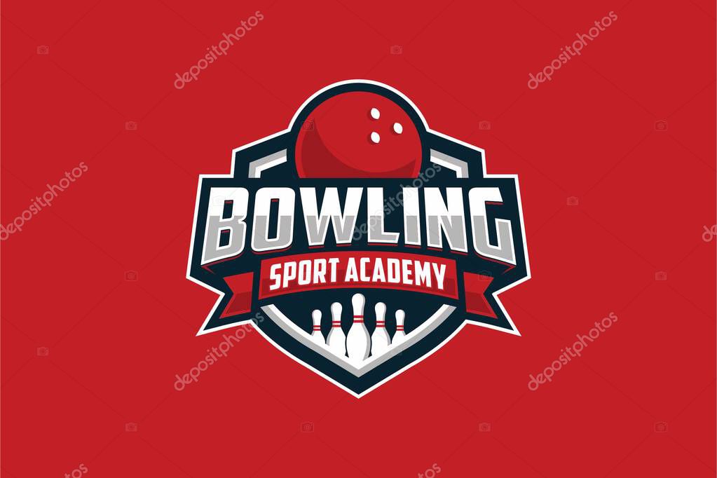 Professional bowling club badge logo design