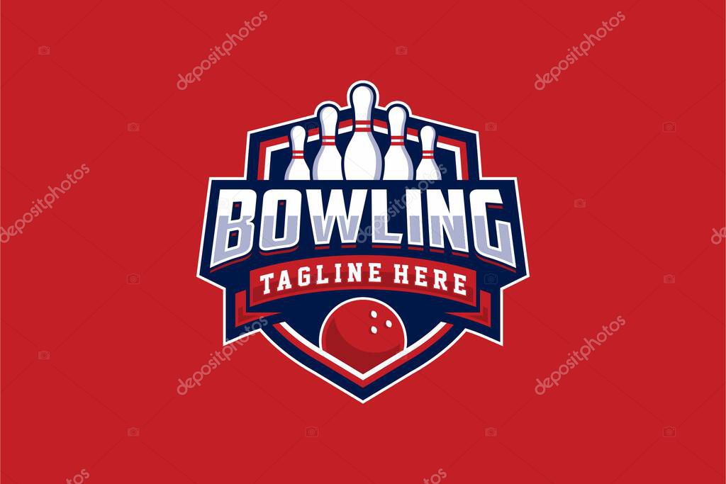Professional bowling club badge logo design