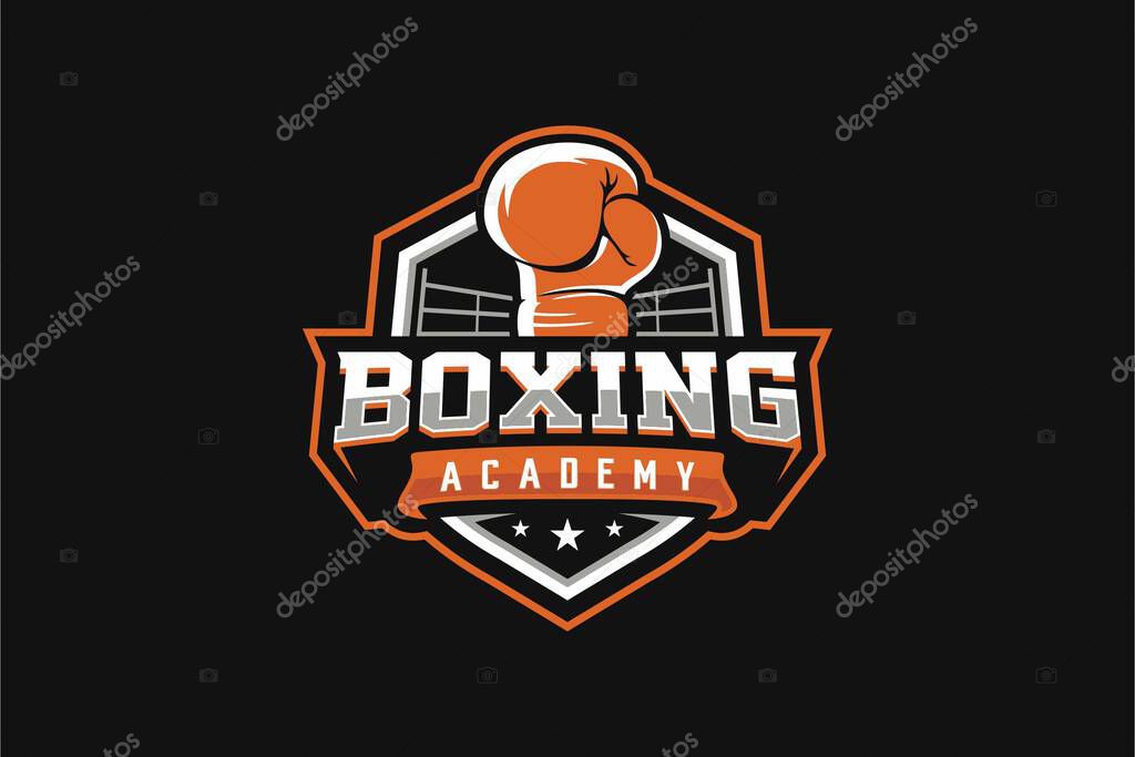 Boxing logo, emblem collection, design template