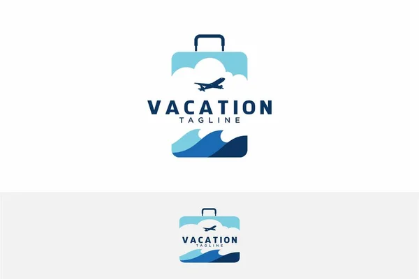Viaje Vacaciones Vector Logo Concepto Ilustración — Vector de stock