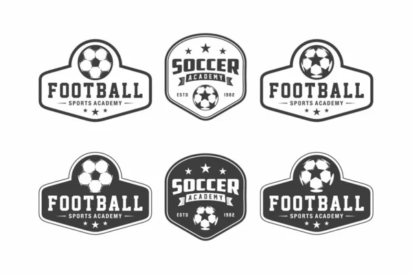 Fußball Logo Emblemkollektionen Designvorlagen Auf Hellem Hintergrund — Stockvektor