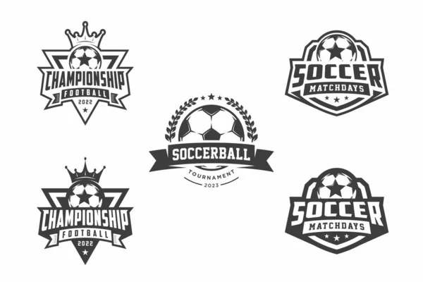 Logo Fútbol Colecciones Emblemas Diseños Plantillas Sobre Fondo Claro — Vector de stock