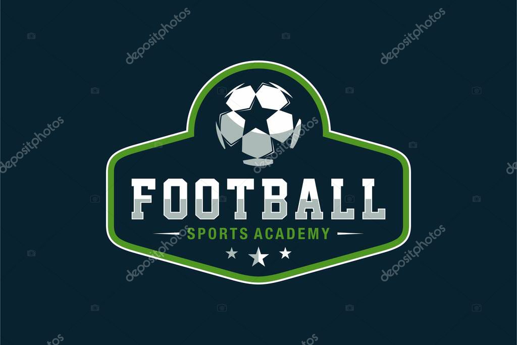 Football club logo. Football club emblem, design template on dark background