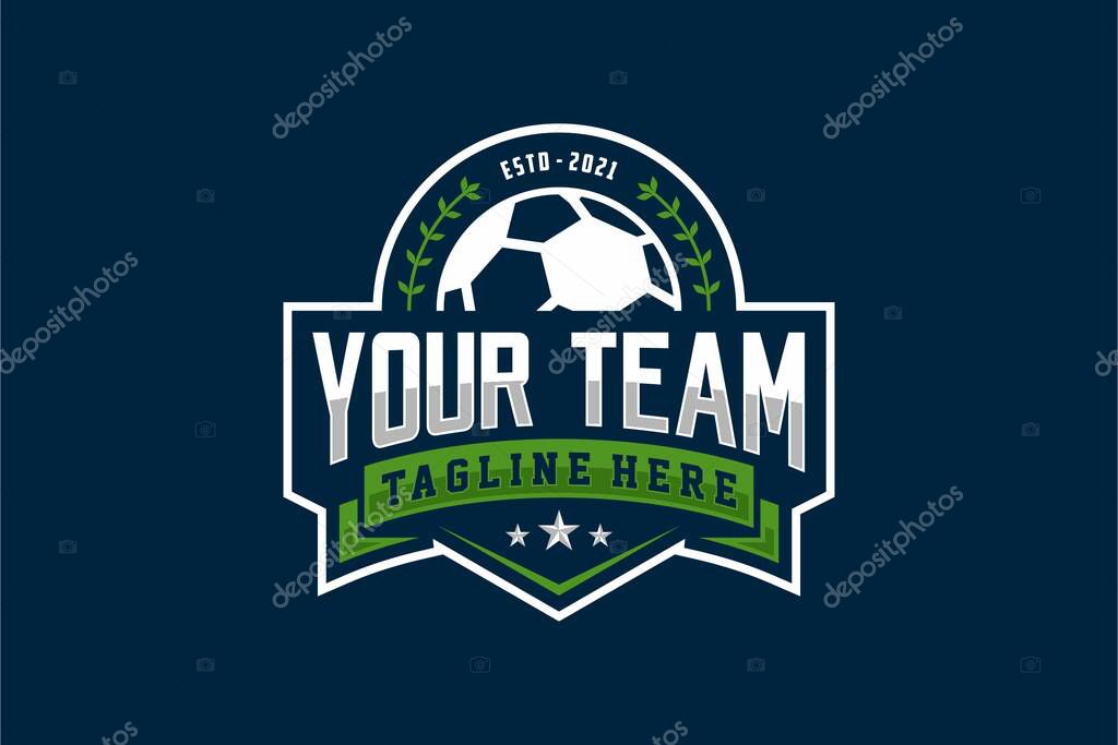 Football club logo. Football club emblem, design template on dark background