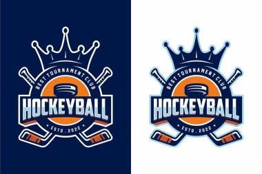 Modern minimalist tarzda hokey turnuvası logosu