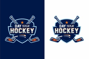 Modern minimalist tarzda hokey turnuvası logosu