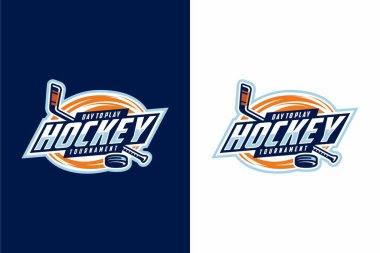 Hockey tournament logo in modern minimalist style clipart