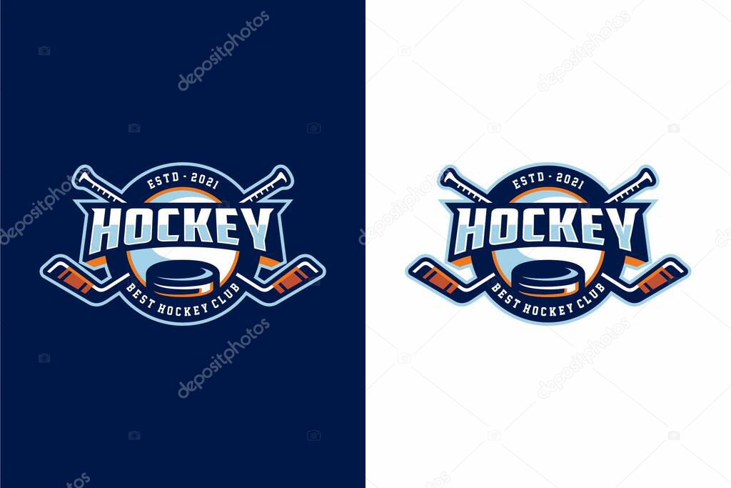 Hockey tournament logo in modern minimalist style