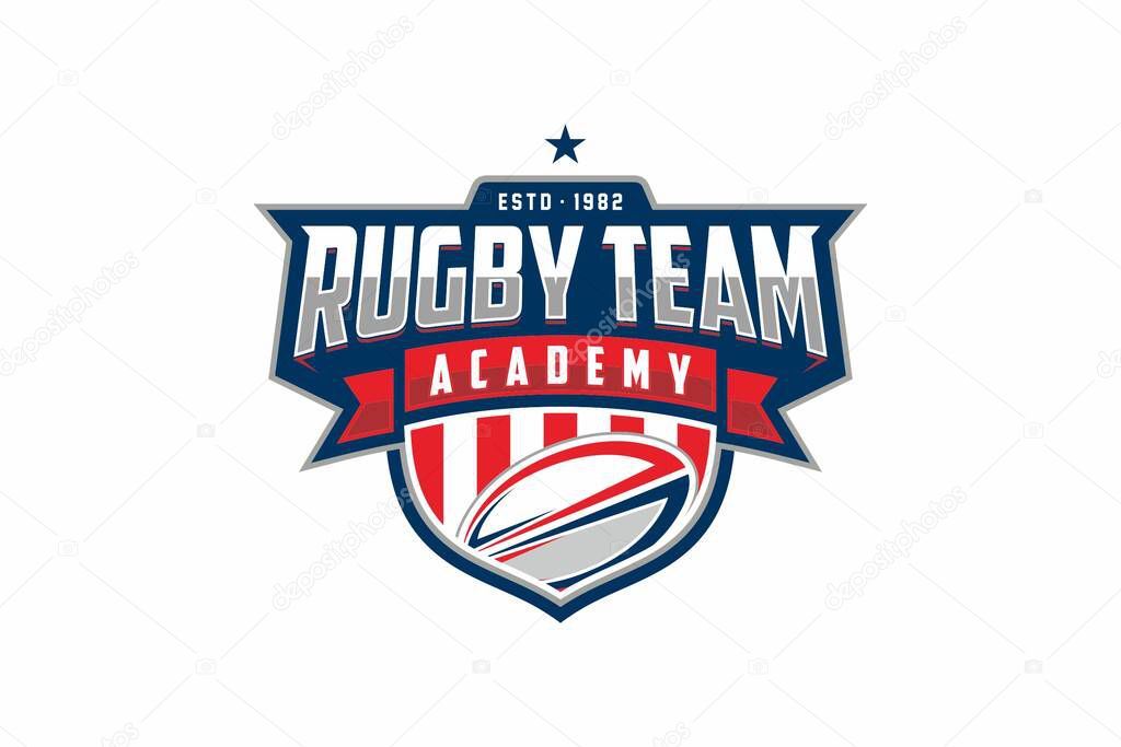 Sports logo badge American Rugby