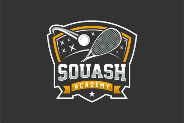 Squash Spor Amblemi Logo Şablonu Tasarımı