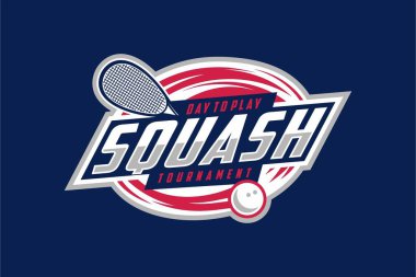 Modern minimalist tarzda squash turnuvası logosu