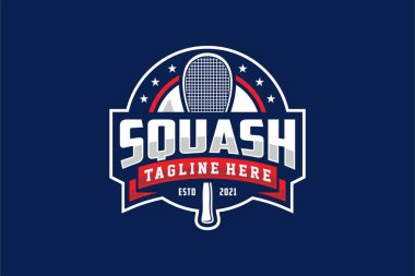 Squash Spor Amblemi Logo Şablonu Tasarımı