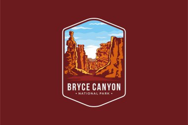 Ilustrasi logo patch Emblem Taman Nasional Bryce Canyon clipart