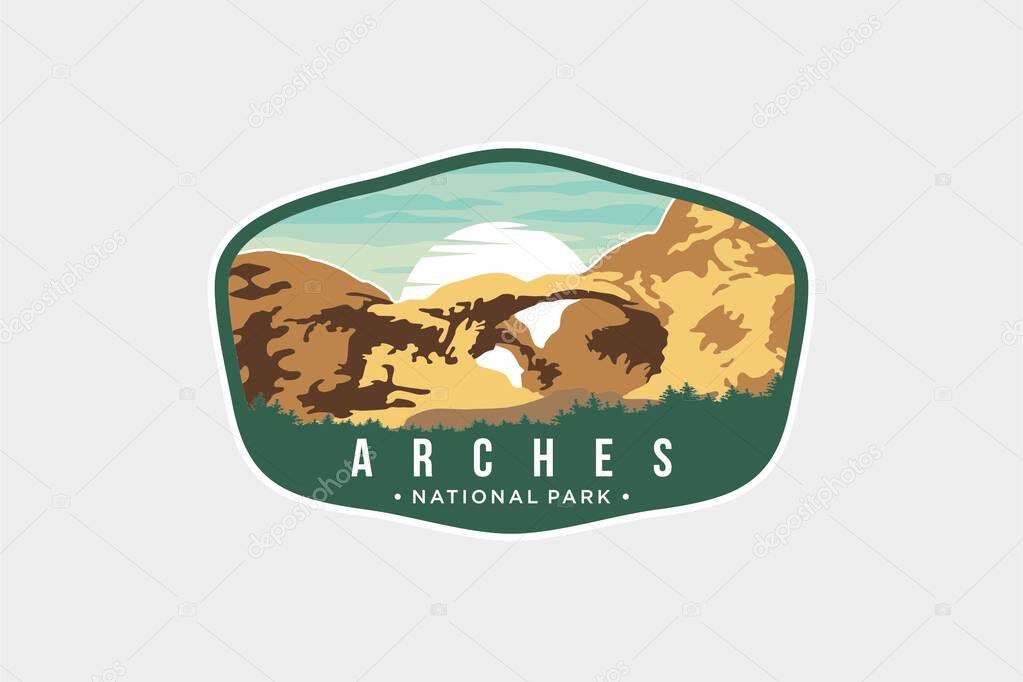 Arches National Park Emblem patch logo illustration