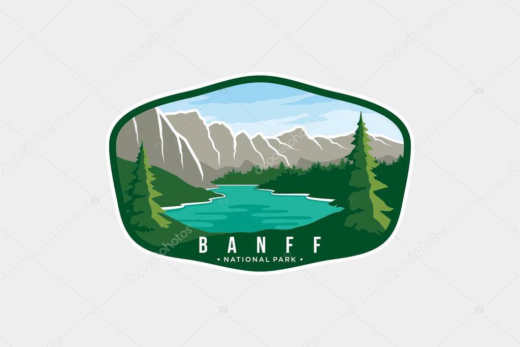 Banff National Park Emblem patch logo illustration