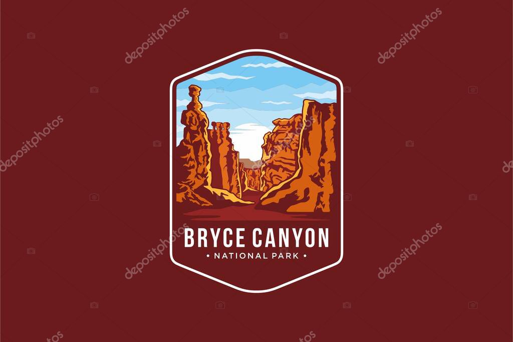 Ilustrasi logo patch Emblem Taman Nasional Bryce Canyon