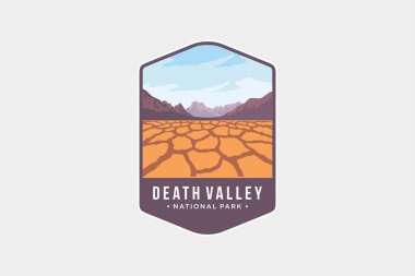 Death Valley Ulusal Parkı Amblem amblem amblemi illüstrasyonu