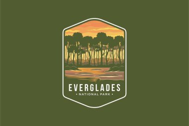 Everglades Ulusal Parkı Amblem amblemi çizimi 