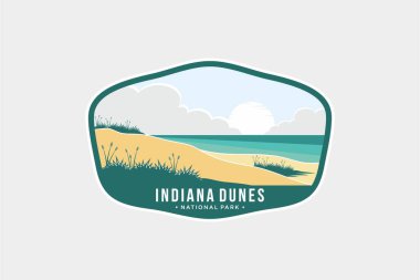 Indiana Dunes Ulusal Parkı Amblem amblemi çizimi