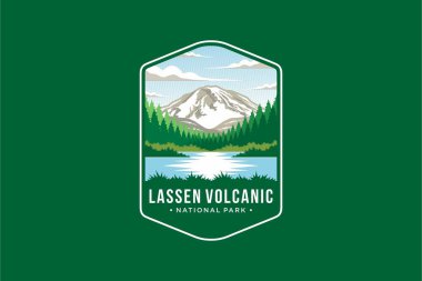 Lassen Volkanik Ulusal Park Amblem amblemi çizimi