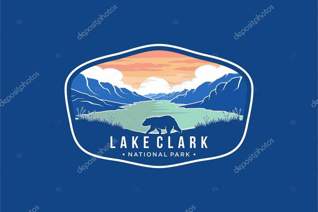 Lake Clark National Park Emblem patch logo illustration