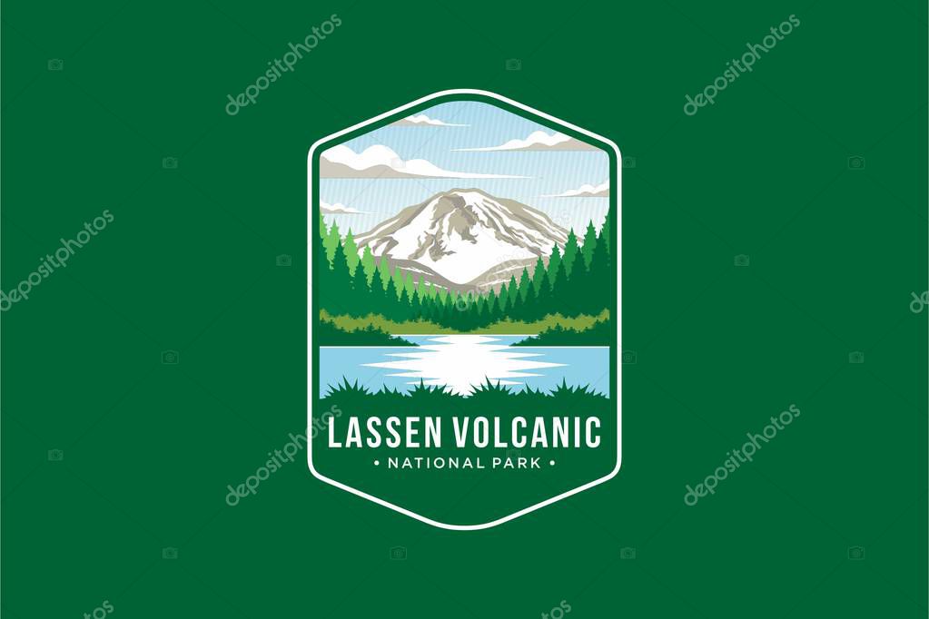 Lassen Volcanic National Park Emblem patch logo illustration
