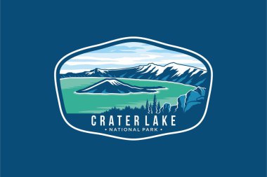 Krater Gölü Ulusal Parkı amblem yaması illüstrasyonu