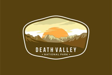 Ölüm Vadisi Ulusal Parkı Amblemi koyu arkaplan üzerindeki amblem çizimi