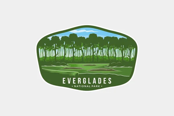 Everglades National Park Emblema Logotipo Del Parche Ilustración — Vector de stock