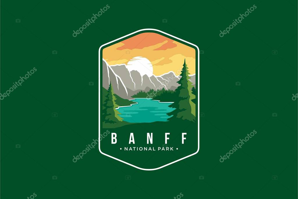 Banff National Park Emblem patch logo illustration