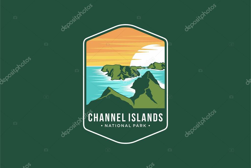 Illustration of logo patch emblem of Channel Islands National Park