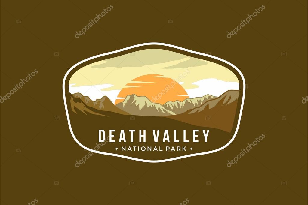 Death Valley National Park Emblem patch logo illustration on dark background