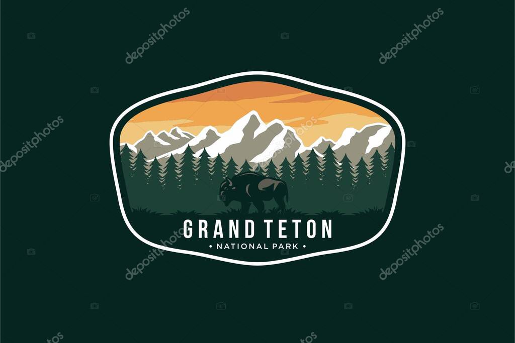 Illustration of the Grand Canyon National Park emblem patch logo