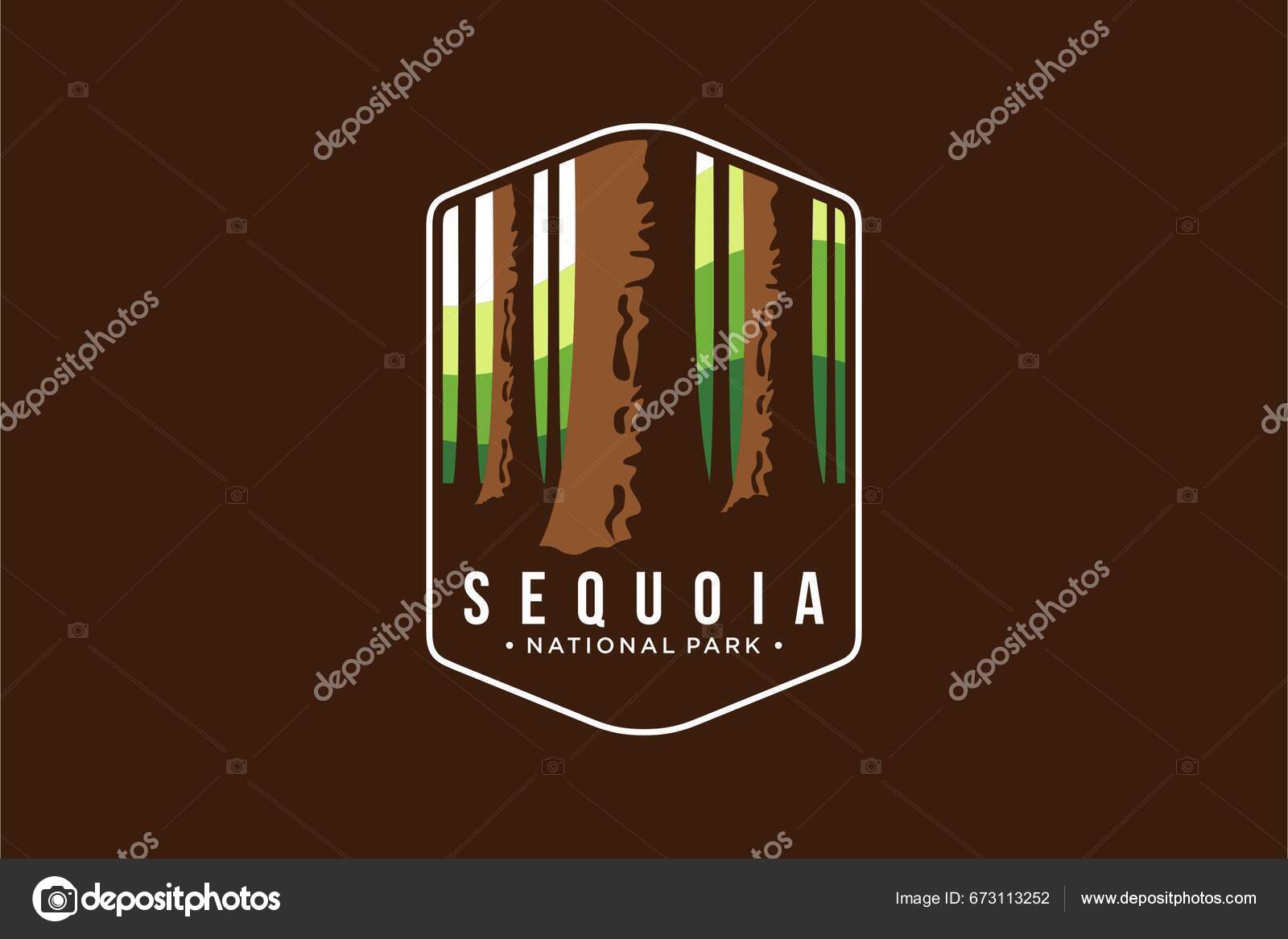 Ilustración Del Logo Del Parche Del Parque Nacional Sequoia Sobre Vector de  stock #673113252 de ©nano.swarn88@gmail.com, image size:1600x1167