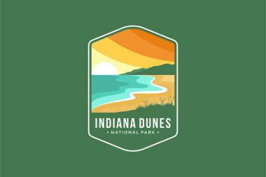 Indiana Dunes Ulusal Parkı Amblem amblemi çizimi