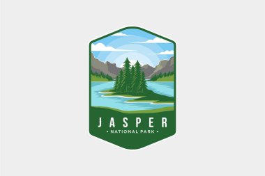 Jasper National Park Emblem patch logo illustration clipart