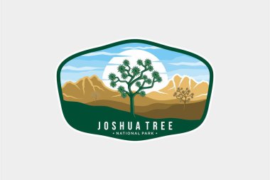 Joshua Tree Ulusal Parkı Amblem amblemi çizimi