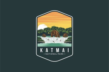 Katmai Ulusal Parkı logo illüstrasyonu
